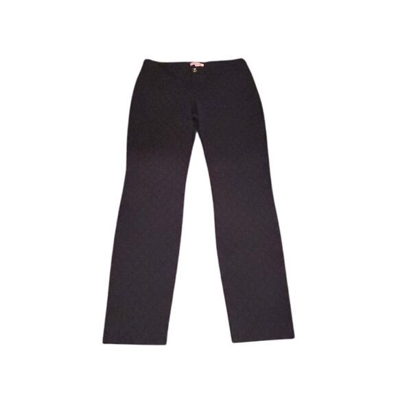 Lilly Pulitzer Kelly Textured Cotton Pants Midnight Navy Gold Button Womens Sz 4 - Picture 1 of 7